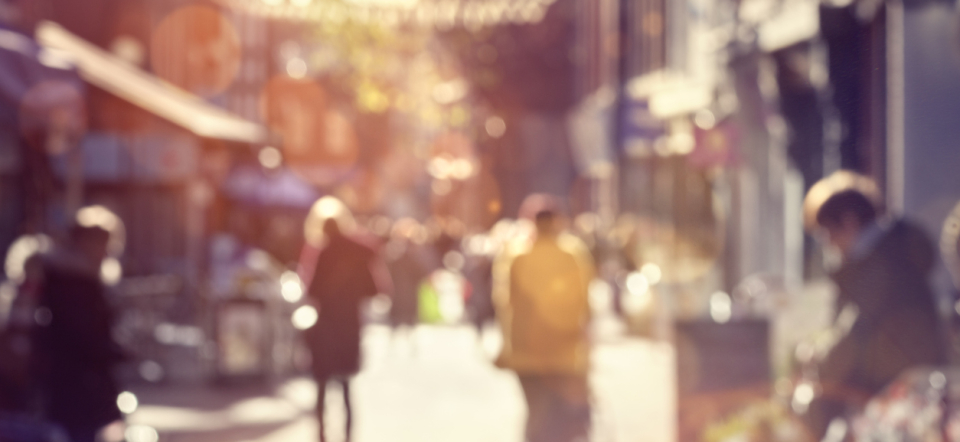 Crowd of shoppers