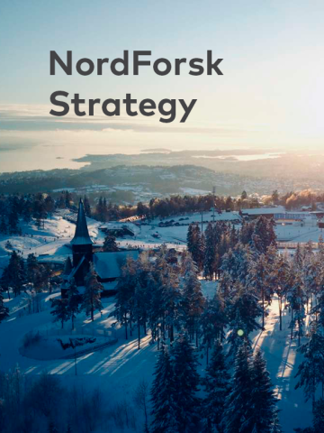 View over Oslo in wintry scene. Front page of the NordForsk strategy.
