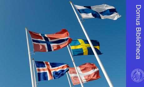Et foto af de fem nordiske landes flag