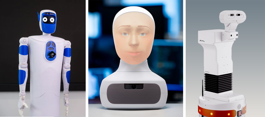 Collage with three different welfare robots