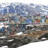 arctic greenland city houses colours winter